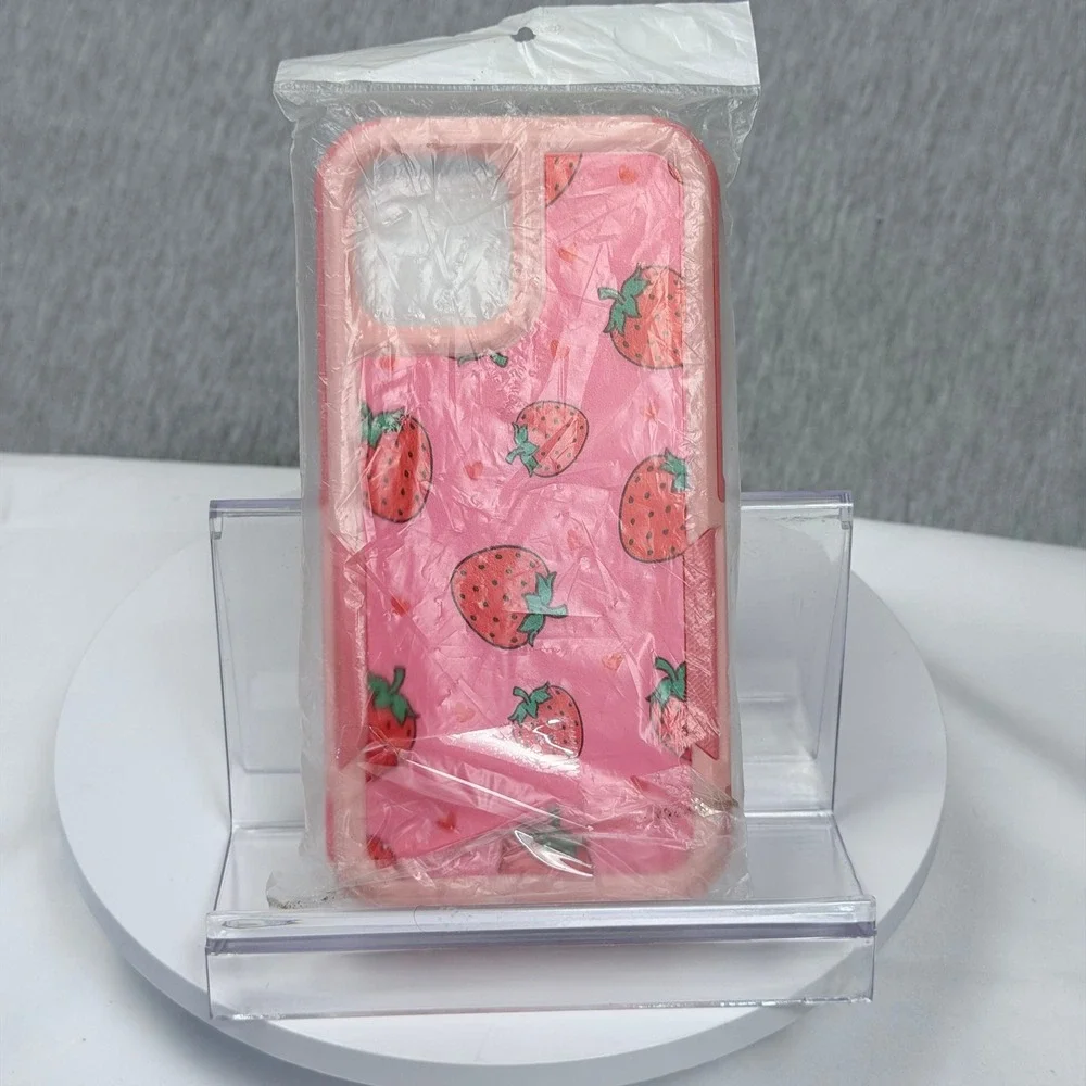 XIQI iPhone 14 Plus Case Pink Strawberry Slim Bumper Cover JBD-iphone14-PLUS